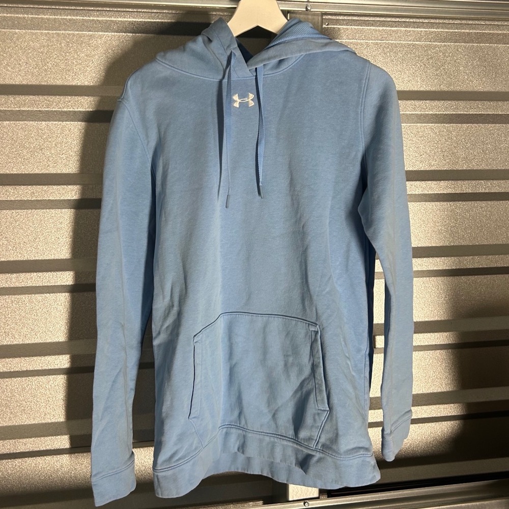 Under Armour ColdGear Hoodie Mens MT Medium Tall Light Blue Hooded Sweatshirt